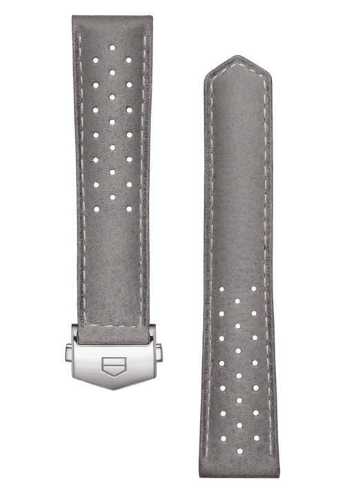 Carrera 39mm Grey Perforated Leather Strap - OM Luxury