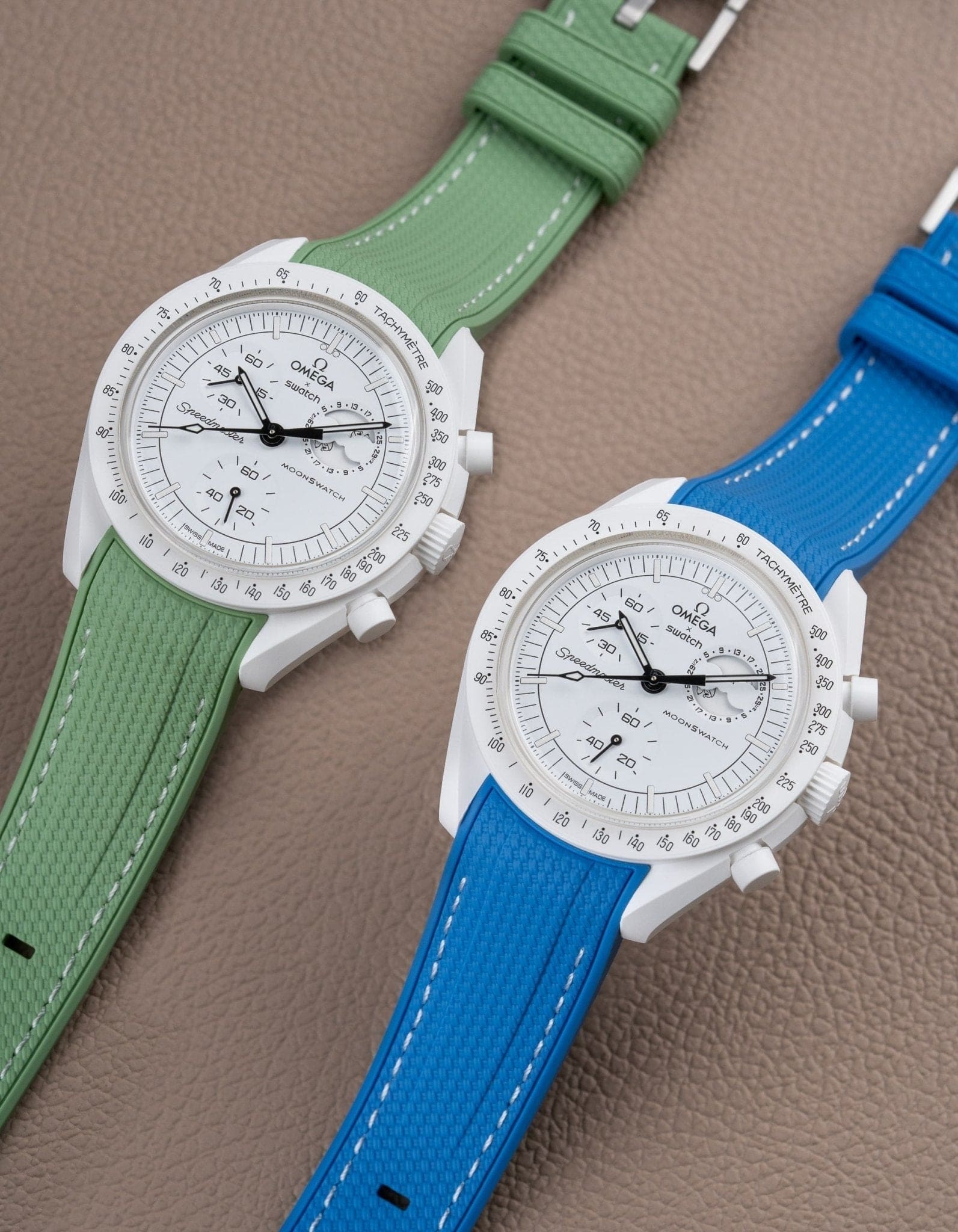 Curved Vertech Rubber Strap - Mint - OM Luxury